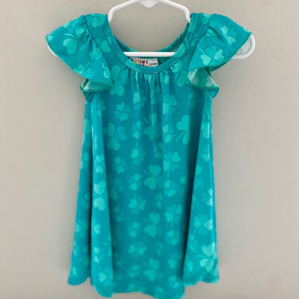 Dot Dot Smile Toddler Girl Clover Dress, 12/24mo